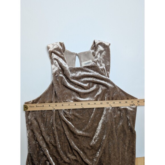 Porridge Anthropologie Velvet Sleeveless Top Size M Beige Keyhole Lined - Picture 5 of 7